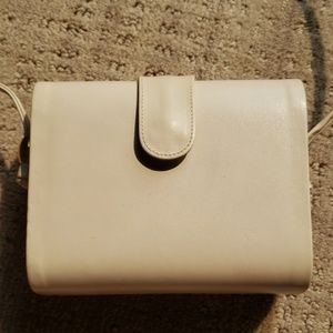 Stuart Weitzman Bone Leather Shoulder Purse Bag